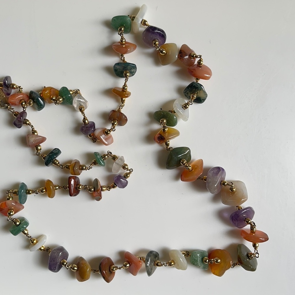 Assorted Polished Gemstones Necklace